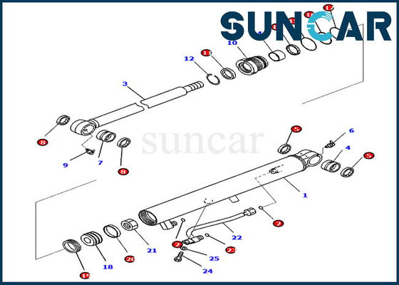 Réparation Kit Hydraulic Cylinder de joint de seau de l'excavatrice PC35MR-3 PC30MR-3 707-98-14920 KOMATSU