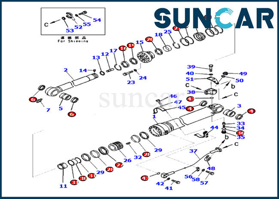 707-99-72080 kits de service de Kit Arm Cylinder Repair Kit KOMATSU PC360LC-10 PC390LC-10 de joint