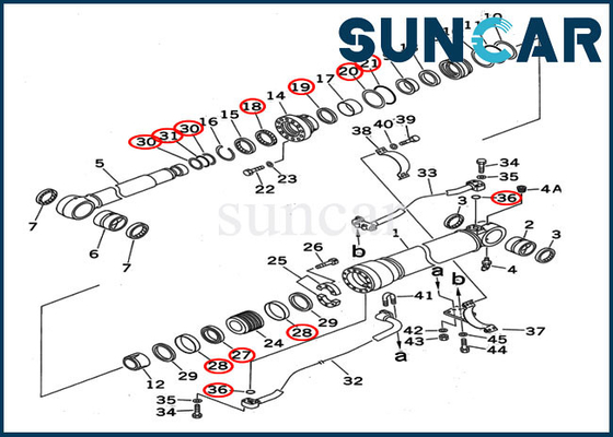 707-99-67125 kit de joint du kit 7079967125 PC400-5D PC400-6C KOMATSU de service de cylindre de rechange de boom