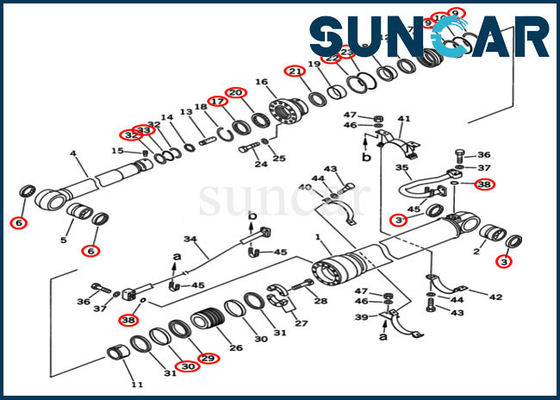 Kit de joint de Komatsu Cylinder Repair d'excavatrice du kit 707-99-68515 PC400-5D PC400-6C de cachetage de bras