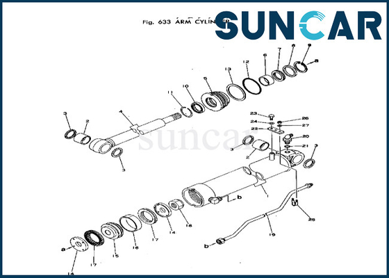 cylindre de bras de 20T-63-66103 20T6366103 scellant le kit de réparation de cylindre de bras de Kit Komatsu Fits PC40-1 PC40-2