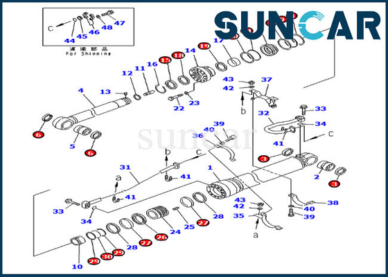 Réparation Kit Hydraulic Cylinder de bras 707-99-69520 pour des pièces d'entretien de PC400LC-6 PC450LC-6 KOMATSU