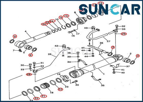 707-99-50600 chargeur de décharge du fond de Kit Service Kits For PC400-5 PC400LC-5 de joint de cylindre de seau de KOMATSU