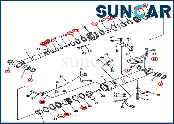 Kits de réparation de cylindre hydraulique du kit 707-99-69505 de cachetage de bras pour le boom résistant KOMATSU PC400-6C