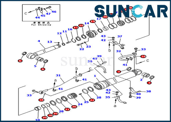 707-99-69525 7079969525 boom résistant de Kit For PC400-6C PC400LC-6Z KOMATSU de service de cylindre de bras