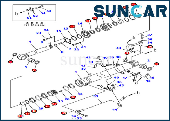 Ajustements Komatsu modèle PC400LC-7 PC400-7 du kit 7079976140 de cachetage de seau du kit 707-99-76140 de service de cylindre de bras
