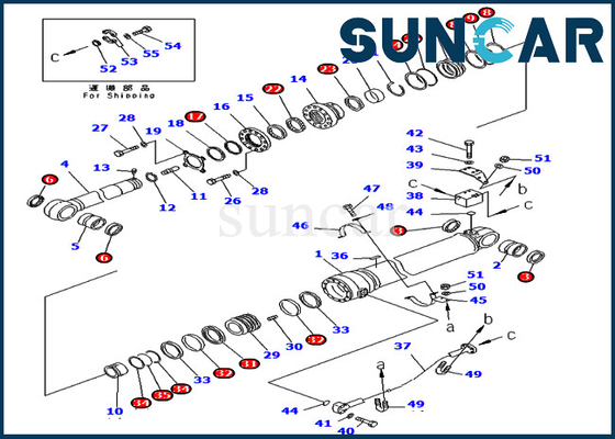 Excavatrice Arm Service Kit Parts 707-99-69770 7079969770 pour le cylindre hydraulique de KOMATSU PC400-7 PC400LC-7