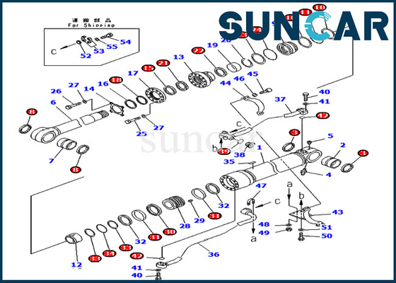 707-99-65210 excavatrice Replacement Service Parts de Kit For PC400-7 PC400LC-7 de réparation de joint de boom de KOMATSU