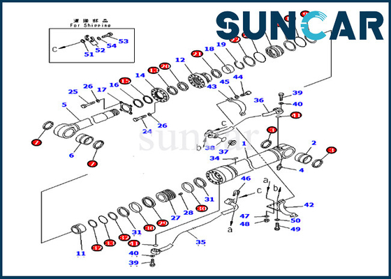 Phoque Kit Hydraulic Cylinder de réparation de boom 707-99-72270 7079972270 KOMATSU PC400-7 PC400LC-7 pour le chargeur