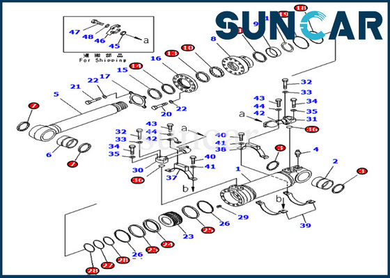 Équipement de scellage de la décharge 707-99-47820 inférieur Kit Hydraulic Cylinder For Loader PC400-7 PC400LC-7 KOMATSU