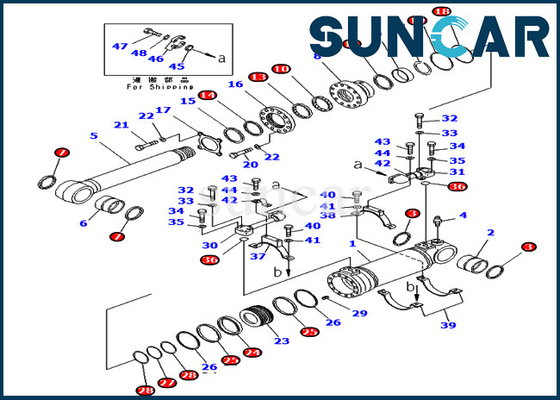 707-99-47821 7079947821 kits de réparation inférieurs de Kit Wear Resistance PC400-7 PC400LC-7 KOMATSU de joint de cylindre de décharge
