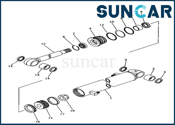Kit 20T-63-02070 20T6302070 KOMATSU de joint de cylindre de bras pour le kit de cachetage de cylindre du bras PC40-6