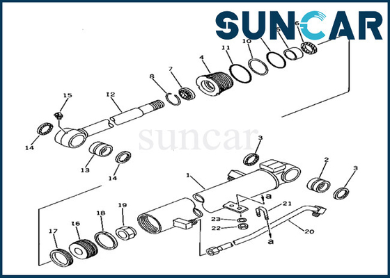 Phoque Kit Swing Cylinder Repair Kit 20T6302140 20T-63-02140 KOMATSU de cylindre d'oscillation pour PC40-6