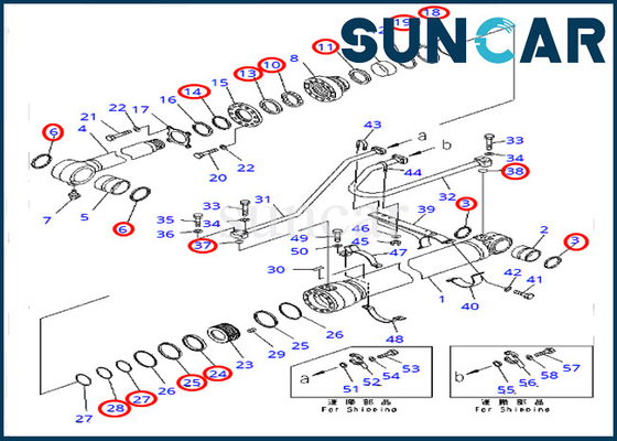PC400-7 PC400LC-7 modèle le phoque Kit Excavator Sealing Kits 7079950721 de cylindre de seau de KOMATSU 707-99-50721