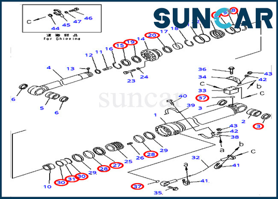 707-99-69710 7079969710 version d'outre-mer de KOMATSU de cylindre de bras de Kit For PC400-7 PC400LC-7 PC450-7 de joint