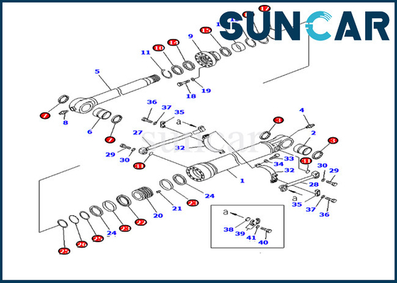 Excavatrice Komatsu Sealing Kit du kit 707-99-72240 PC400-7 PC450LC-7 PC400LC-7 de service de cylindre de seau