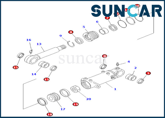 7079832120 kit de joint de cylindre de lame de Kit Komatsu For PC40-7 PC40R-7 de joint de cylindre de lame 707-98-32120