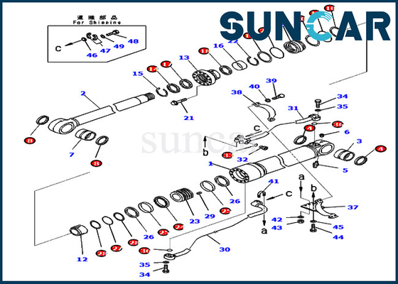Kit 707-99-67871 de joint 7079967871 kits de réparation de cylindre hydraulique de boom pour PC450-8R PC400LC-8 KOMATSU