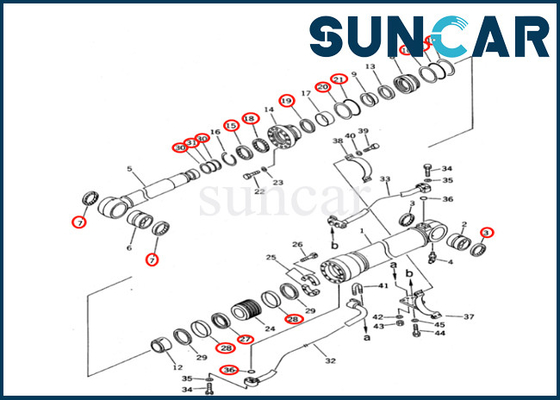 Phoque Kit Fits PC400 PC400-5 PC400-5C PC400LC de cylindre du boom 707-99-67121 de KOMATSU 7079967121