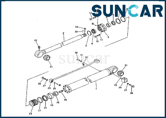 Kit de joint de cylindre de bras 208-63-66100 2086366100 KOMATSU pour le kit de réparation de cylindre de bras de PC400-1 PC400LC-1