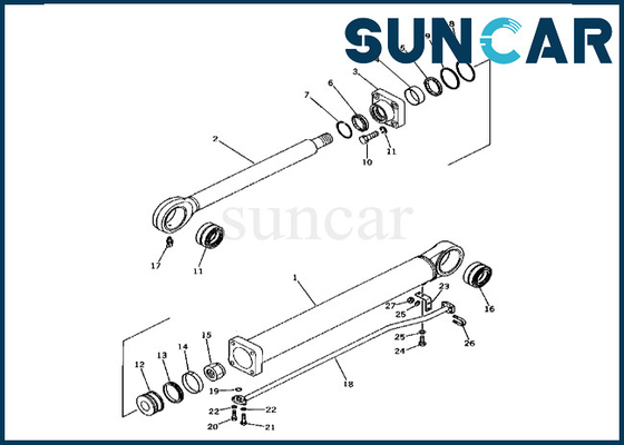 KOMATSU 208-63-75300 de haute qualité phoque Kit For PC400-1 PC400LC-1 de cylindre de 2086375300 seaux