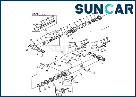 Kit 208-63-62100 de service de cylindre de bras de KOMATSU phoque Kit For PC400-3 PC400LC-3 de cylindre de 2086362100 bras