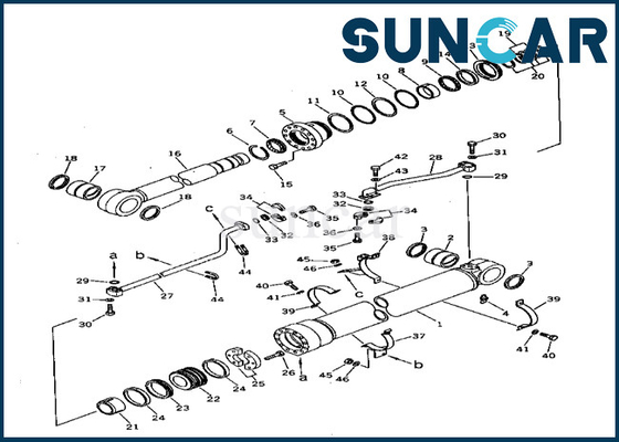 Kit de réparation de joint de cylindre de boom 208-63-54101 phoque Kit Komatsu Fits PC400-3 PC400LC-3 de cylindre de 2086354101 booms