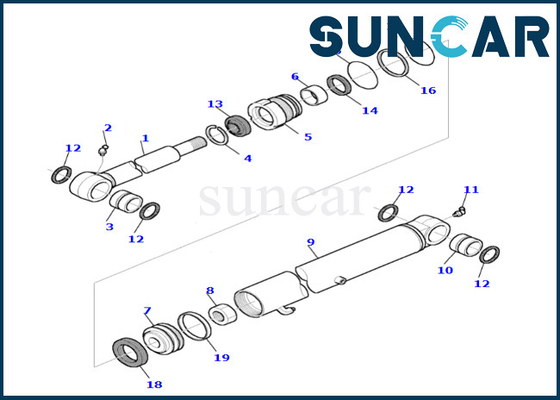 878000540 kit de réparation de haute qualité de cylindre de seau de Kit For PC45R-8 de joint de cylindre de seau de KOMATSU