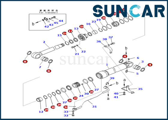 707-99-72061 7079972061 kit de cachetage de cylindre de boom de Kit For PC490-10 PC490LC-10 KOMATSU de joint de cylindre de boom