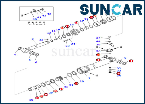 707-99-69590 7079969590 kit de réparation de cylindre de bras de Kit For PC490LC-10 PC490-10 KOMATSU de joint de cylindre de bras