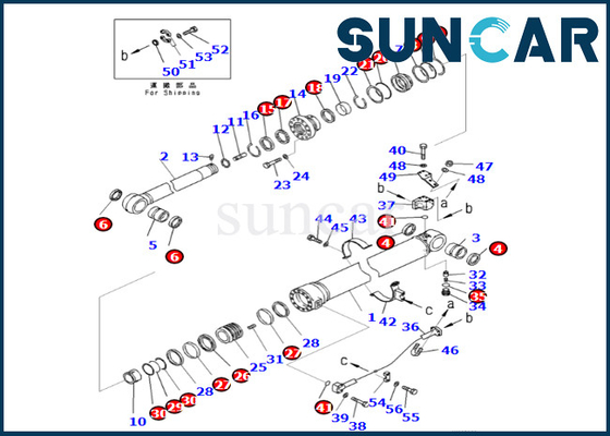 Kit 721-98-00140 de joint de cylindre de bras cylindre de 7219800140 bras scellant Kit Komatsu For PC490LC-11 PC490-11
