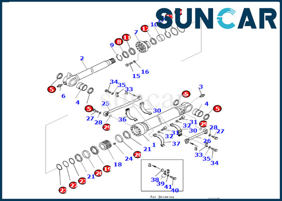 KOMATSU 721-98-00590 7219800590 kit de réparation de cylindre de seau de Kit Fits PC490LC-10 PC490HRD-11E0 de joint de cylindre de seau