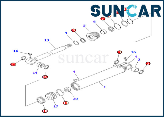 707-98-29650 phoque Kit Komatsu For PC600-8 PC600LC-8 PC800LC-8 de cylindre de 7079829650 solvants