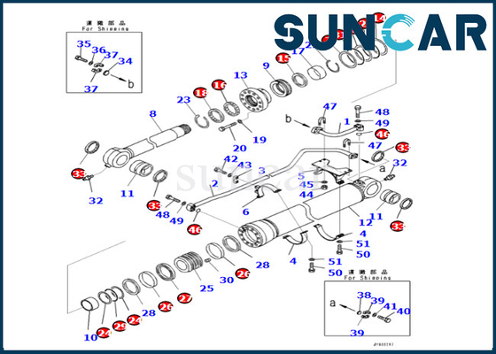 KOMATSU 721-98-00220 phoque Kit Bucket Cylinder Seal Kit de cylindre de 7219800220 bras pour PC650LC-11 PC700LC-11