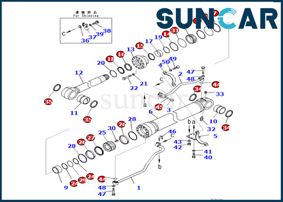 Phoque Kit For PC500LC-10R PC500LC-10M0 de cylindre de boom du kit de réparation de cylindre de boom 721-98-03990 7219803990 KOMATSU