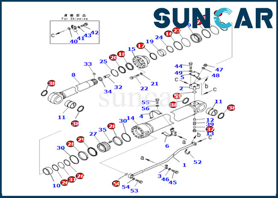 721-98-04000 7219804000 kit de réparation de cylindre de bras de Kit Fits PC500LC-10R PC500LC-10M0 KOMATSU de joint de cylindre de bras