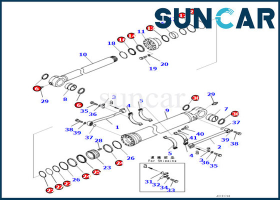 Phoque Kit For PC500LC-10R PC500LC-10M0 de cylindre du seau 721-98-04010 de KOMATSU 7219804010