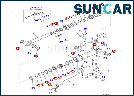 Kit 707-99-72131 de cachetage de cylindre de boom de KOMATSU phoque Kit For PC500LC-8R PC500LC-8 de cylindre de 7079972131 booms