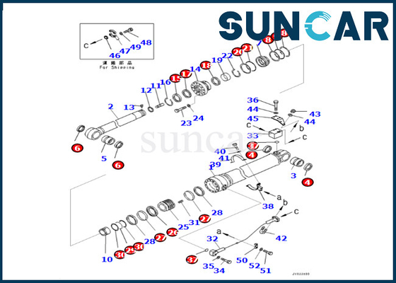 KOMATSU 707-99-76190 phoque Kit For PC400LCSE-8R PC500LC-8R PC500LC-8 de cylindre de 7079976190 bras