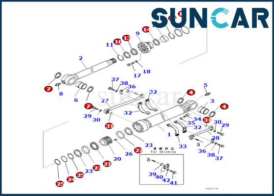 707-99-72120 7079972120 kit de cachetage de cylindre de seau de Kit For PC500LC-8R PC500LC-8 KOMATSU de joint de cylindre de seau
