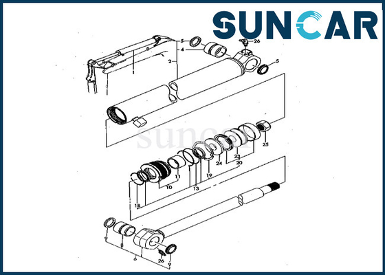 Phoque Kit Komatsu YM172151-72020 YM17215172020 de cylindre de bras pour le kit de cachetage de cylindre du bras PC50FR-1