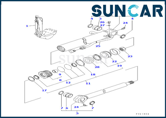 Réparation Kit Komatsu For PC50FR-1 PC50FR-2 de joint de cylindre de seau de YM172976-72360 YM17297672360