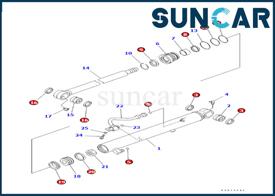 Kit de joint de cylindre de seau 707-98-25980 7079825980 pour le kit de service de cylindre de seau de PC50MR-2 KOMATSU