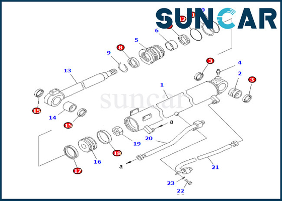 707-98-34180 phoque Kit Boom Cylinder Replacement Kit de cylindre de 7079834180 booms pour PC50UUM-2 PC58SF-1 KOMATSU