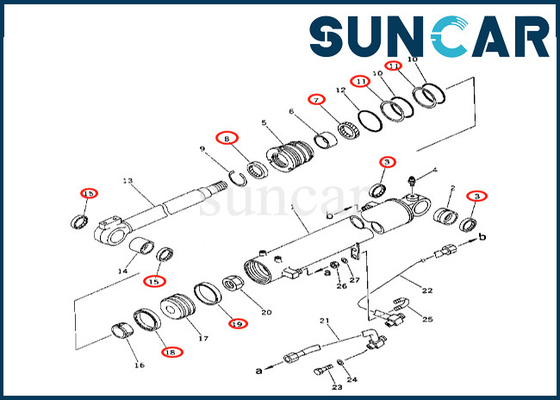 707-98-34120 7079834120 de haute qualité pour le phoque Kit Komatsu de cylindre de boom de PC50UU-2 PC50UU-1