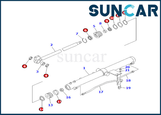 707-98-12320 7079812320 kit de joint de réparation de cylindre de bras de glissière de Kit For PC50UU-2 KOMATSU de joint de cylindre de bras de glissière