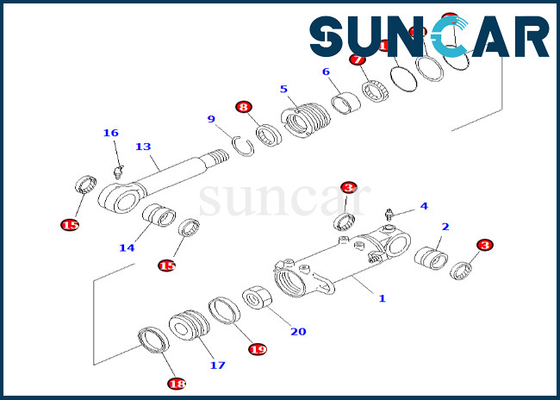 707-98-35520 7079835520 kit de réparation de cylindre de lame de Kit Fits PC50UU-2 KOMATSU de joint de cylindre de lame