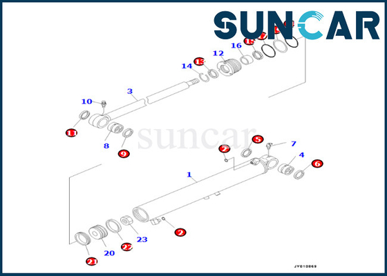 Kit 707-98-29680 de service de KOMATSU de cylindre d'oscillation de boom phoque Kit For PC55MR-3 PC55MR-5 de cylindre d'oscillation de 7079829680 booms