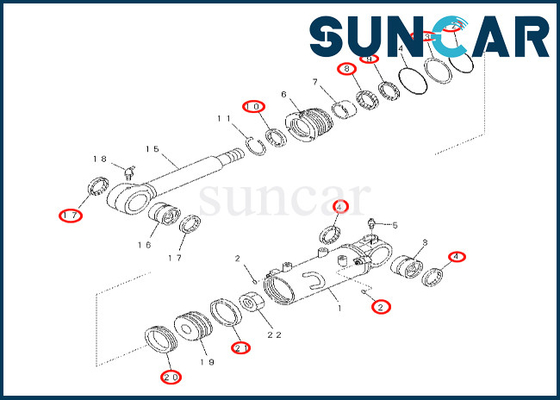 Kit de joint de cylindre de lame de KOMATSU 707-99-33420 7079933420 pour le kit de réparation de joint de cylindre de lame PC57-7
