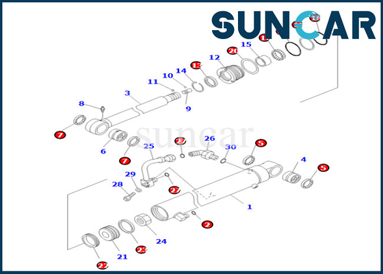 KOMATSU 707-98-26820 phoque Kit For PC55MR-3 PC55MR-5 PC55MR-5M0 de cylindre de 7079826820 bras
